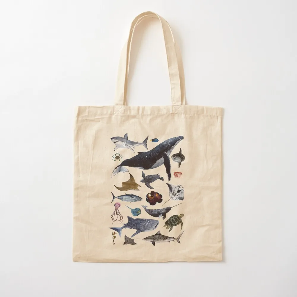 SEA CREATURES Tote Bag university shopper bag Customizable tote bag Gift bags cloth woman