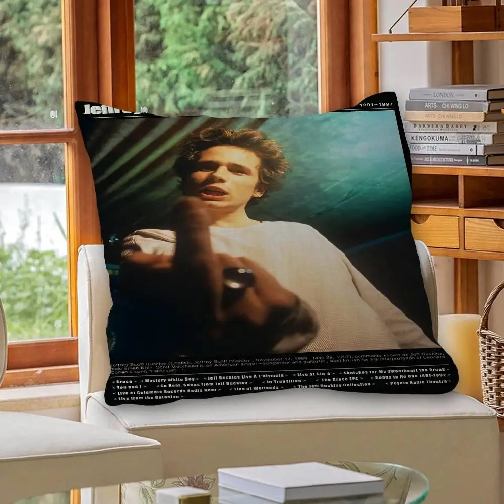 جيف باكلي المغني المخدة تون هدية غطاء الوسادة غرفة نوم المنزل أريكة كرسي مقعد ديكور كيس وسادة