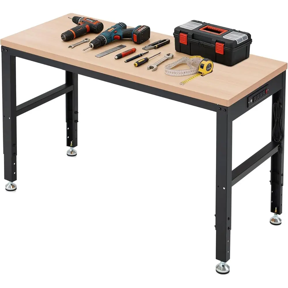 

Heavy-Duty 48 Adjustable Workbench with 2000 lbs Capacity, Ideal for Workshops, Garages, and Offices
