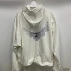 Autumn Winter New Kanye West Hoodies Dove Pattern High Street Double-deck Warm Warmth Pull Rope Pockets KANYE WEST Sweatshirts