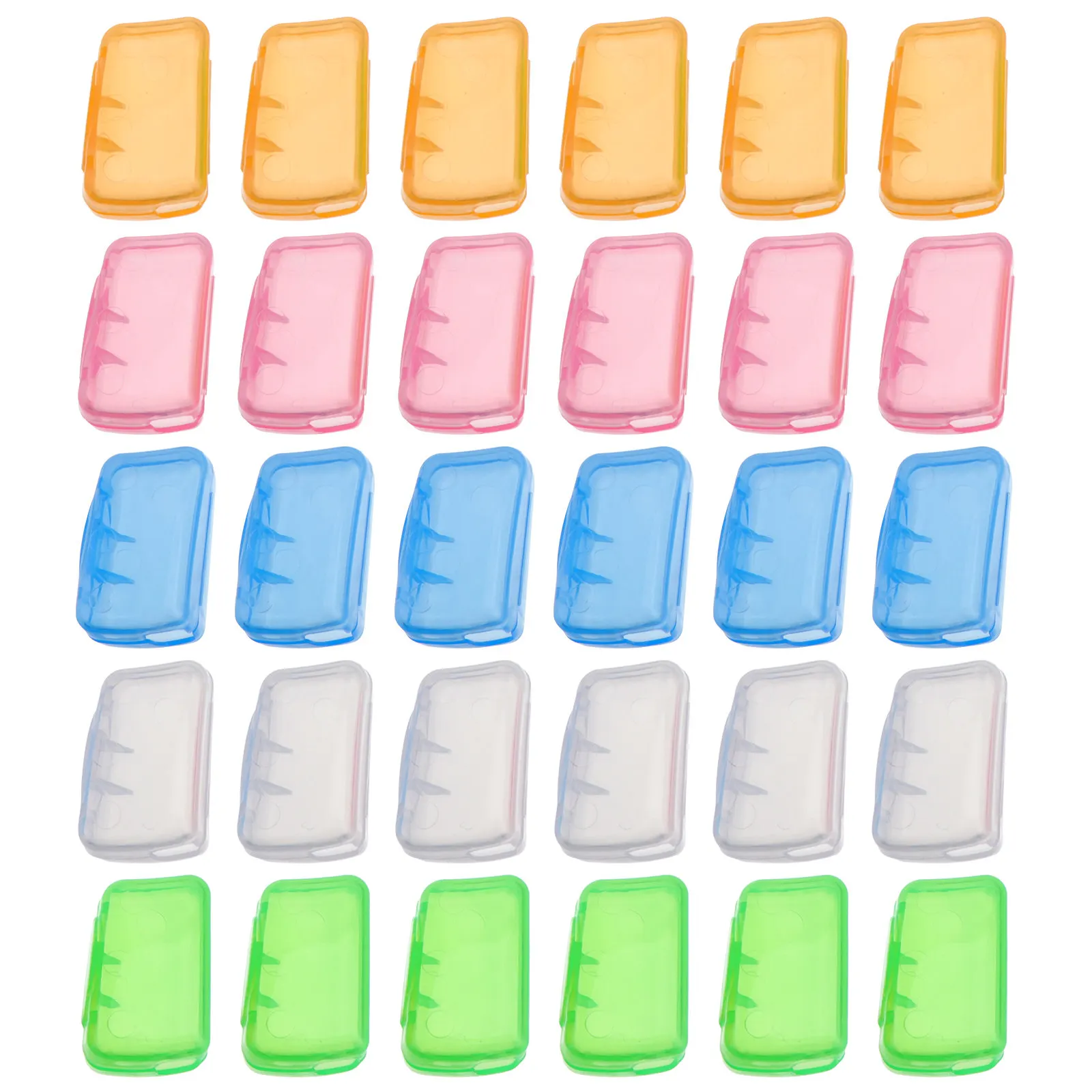 30Pcs Toothbrush Head Protectors Plastic Covers Travel Home Office Portable Toothbrush Protective Case Anti Mold Hygienic