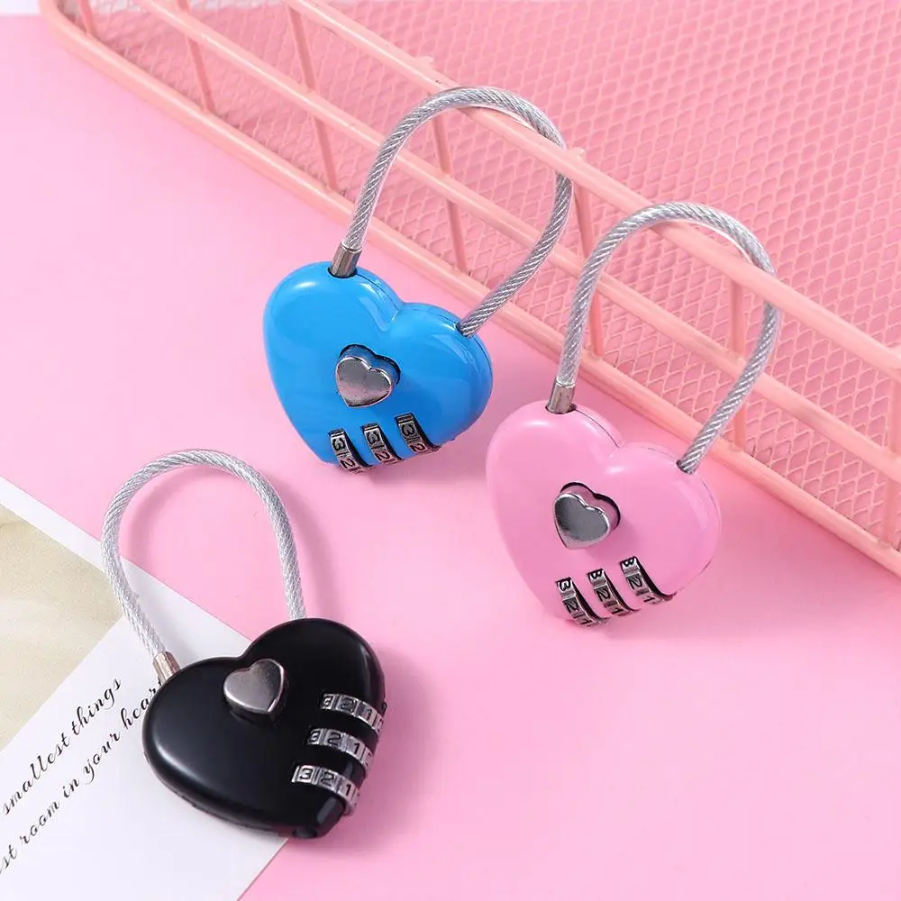 Lock Baggage Suitcase Gym Drawer Lock Heart Shape Padlock TSA Customs Code Lock Luggage Travel Lock Combination Padlock