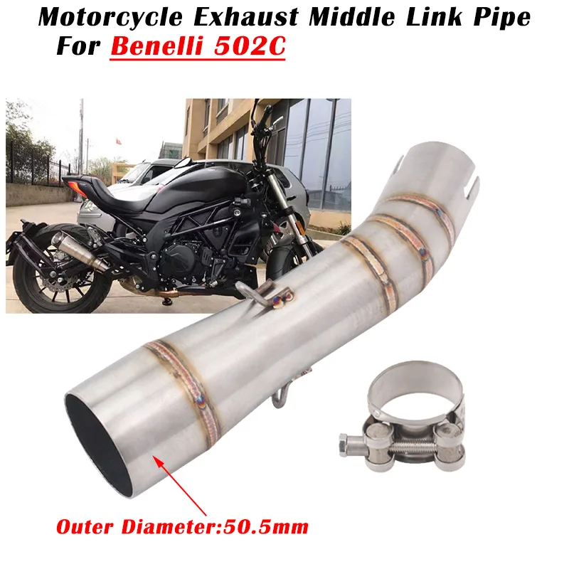 

Slip On For Benelli 502 502C Motorcycle Exhaust Escape System Modified Muffler 51mm Middle Link Pipe Stainless Steel Connecting