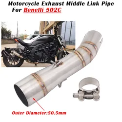 Slip On For Benelli 502 502C Motorcycle Exhaust Escape System Modified Muffler 51mm Middle Link Pipe Stainless Steel Connecting