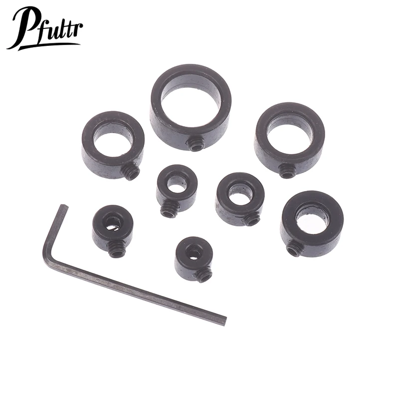 Drill Stoper Collar Set Stop Bit Ring Shaft Limit Metric Lock Steel Press Depth Ajustable Positioner Hole Guide Woodwork Tool