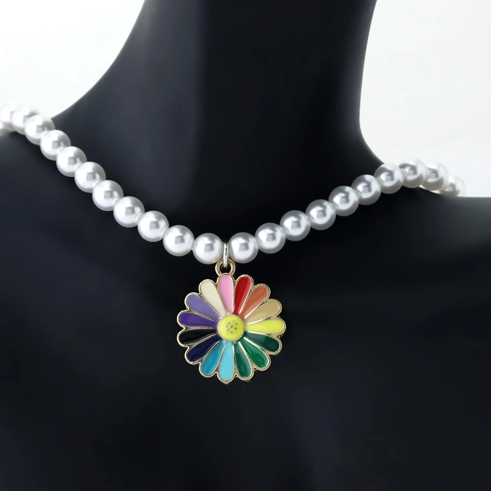 

Original Design Pearl Pendant Necklace Pendant Flowers Necklace Clavicle Chain for Women Classic Elegant Wedding Jewelry Gift