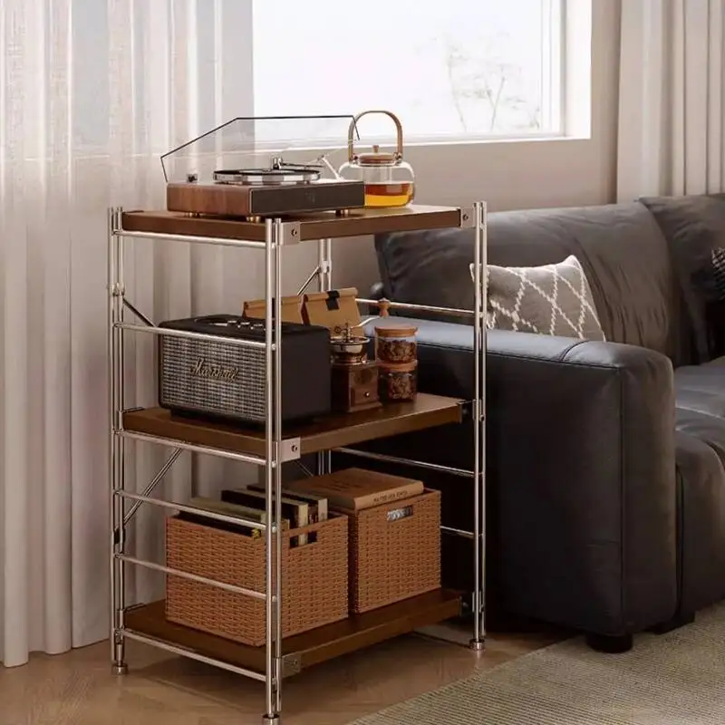 

Wooden Storage Rack Adjustable Height Storage Holders Multi-functional Kitchen Balcony Organize Rack Organization Accessories