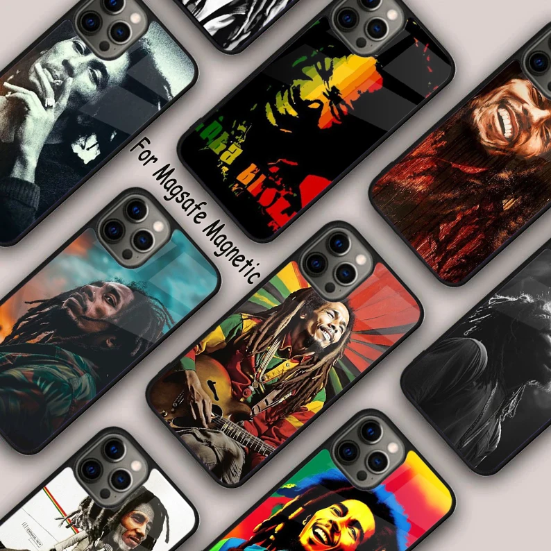 Reggae Singer Bob Marleys Funda Magnetic Phone Case For APPLE iPhone 16 14 13 12 11 Pro Max 15 Plus Wireless MagSafe Cover