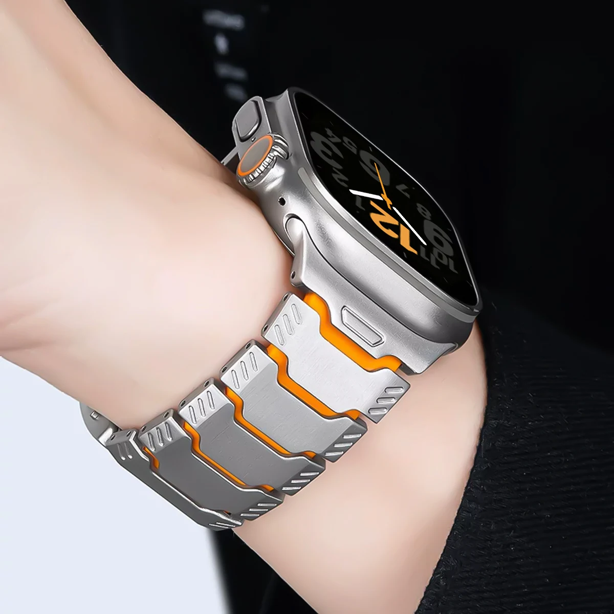 Magnetic Titanium Rubber Strap for Apple Watch 49 46 45 44 42mm Buckle Band for Iwatch 11 10 9 8 7 Ultra 3 Wear All Day Bracelet