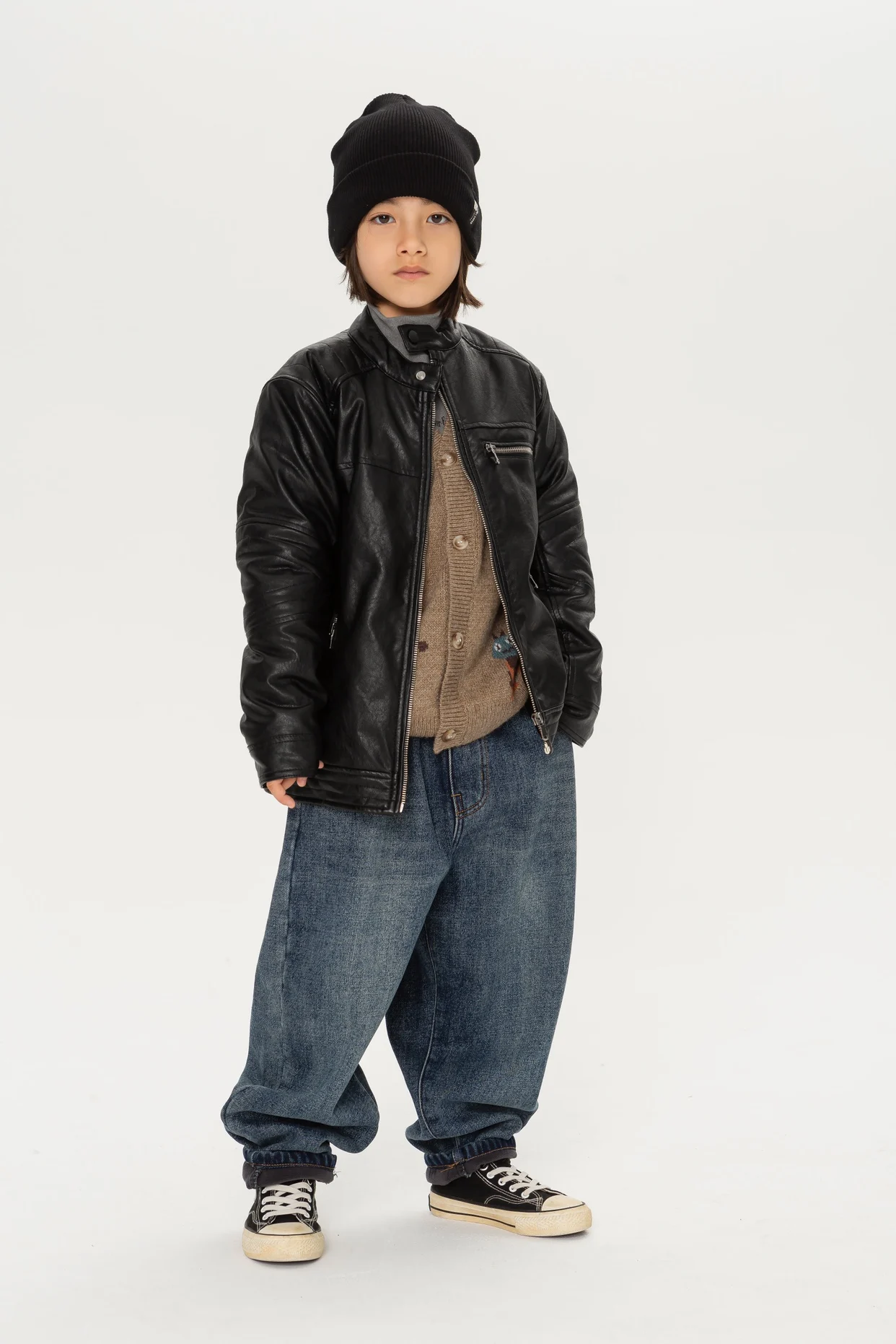 

boys hip hop leather jacket