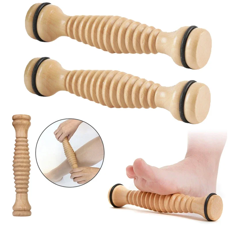 Wooden Exercise Roller Sport Injury Gym Body Leg Foot Trigger Point Muscle Roller Sticks Massager For Feet Massage Health Care