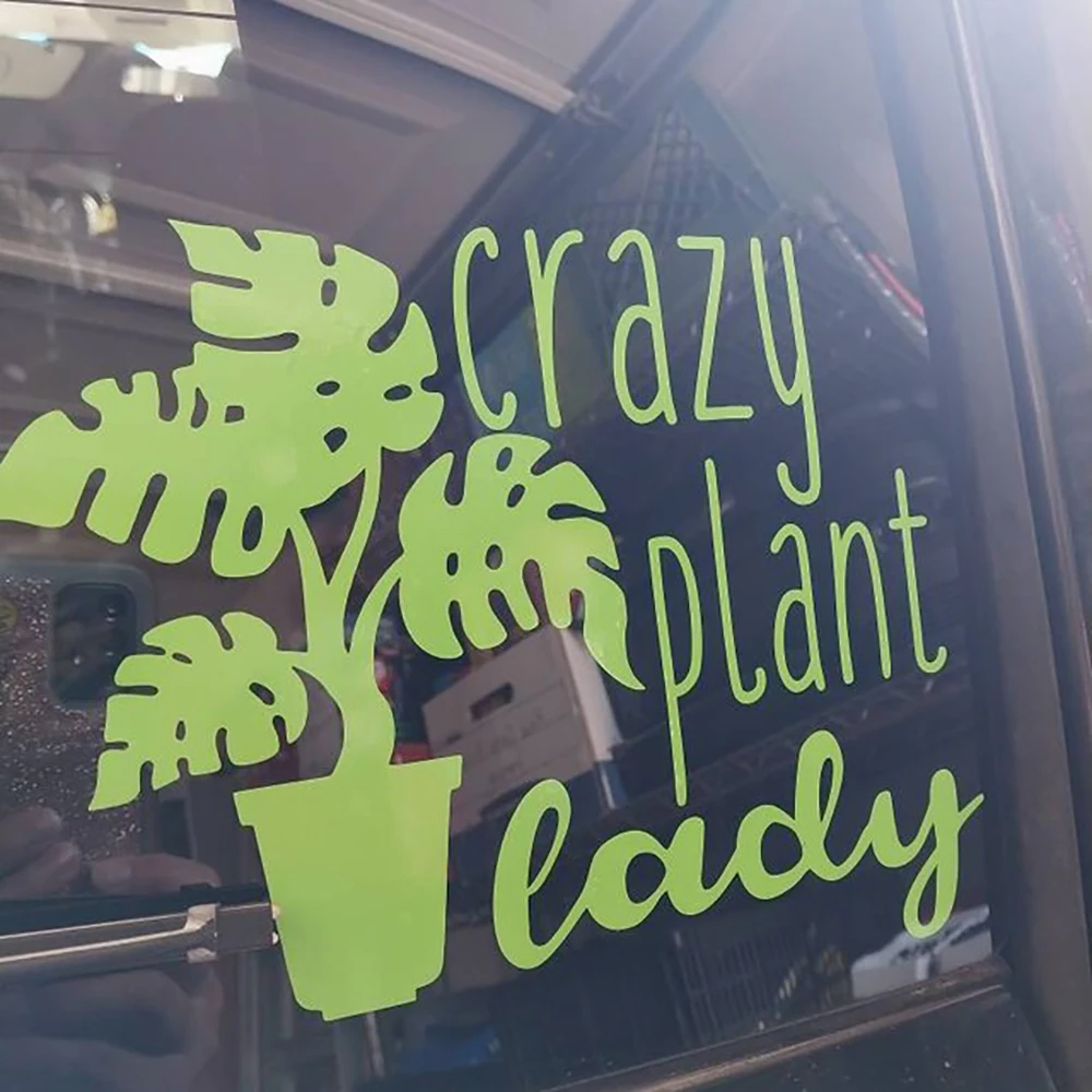 Crazy Plant Lady Car Windows Vinyl Decals Bohemian Decor Tumbler Bumper Styling Stickers Tuning Parts Accessories