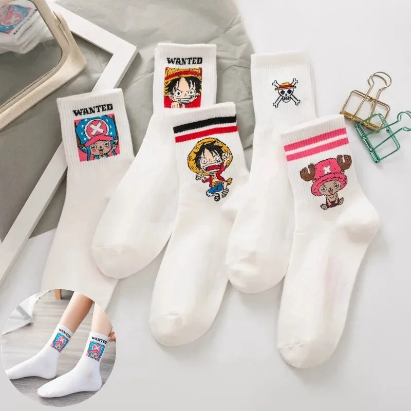 Anime Cartoon Tony Tony Chopper Cosplay Casual Outdoor Socks Funny Luffy Design Unisex Harajuku Cotton Skarpetki Gift