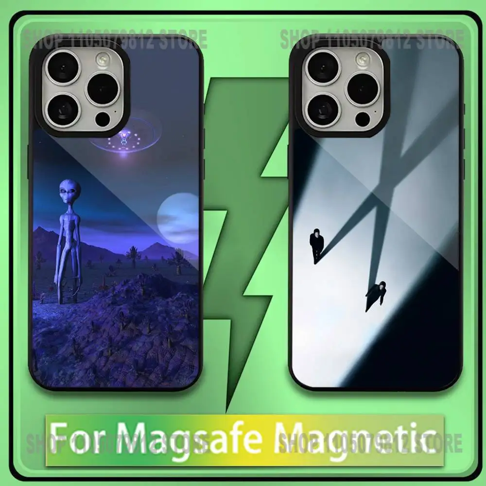 

UFO TOP SECRET x-files Phone Case For iPhone17,16,15,14,13,12,11,Plus,Pro,Max,Mini Soft Magesafe Magnetic Wireless Charge