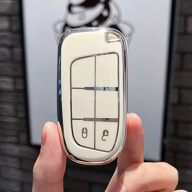 Key Shell Fob Holder for Jeep Renegade Grand Cherokee Dodge Journey Charger Chrysler 200 300 300C 2/3 Buttons Car Key Case Cover