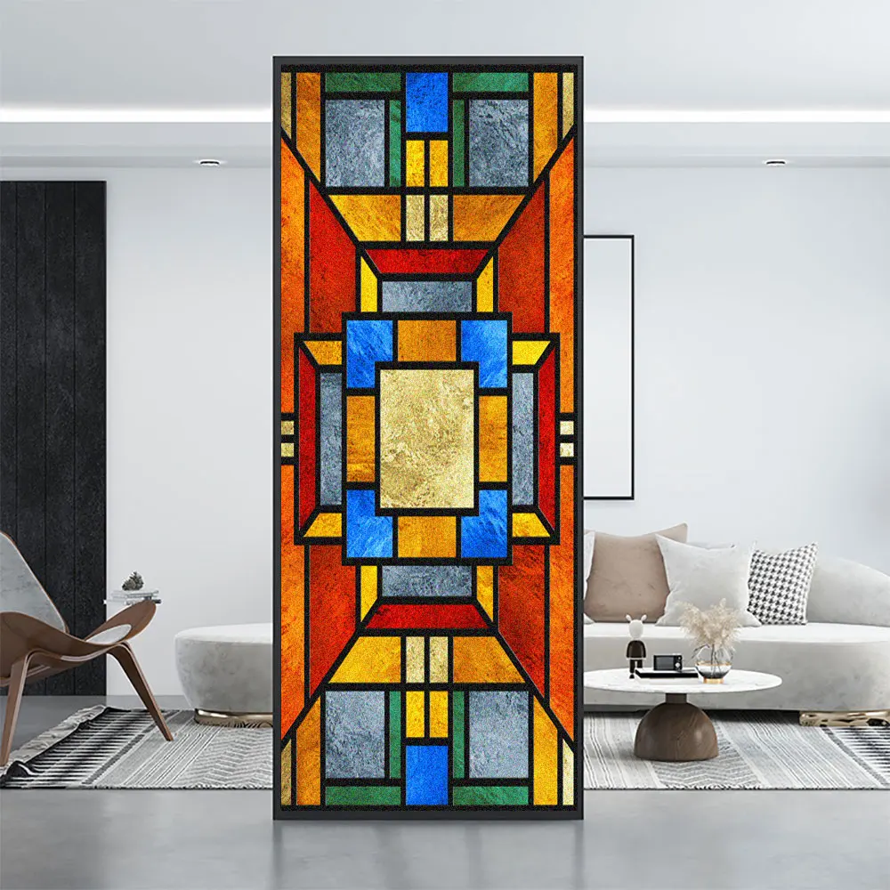 Color Church  Privacy Window Film Vinyl No Glue Static Cling Frosted Glass Decorative Window Sticker Window Film 12