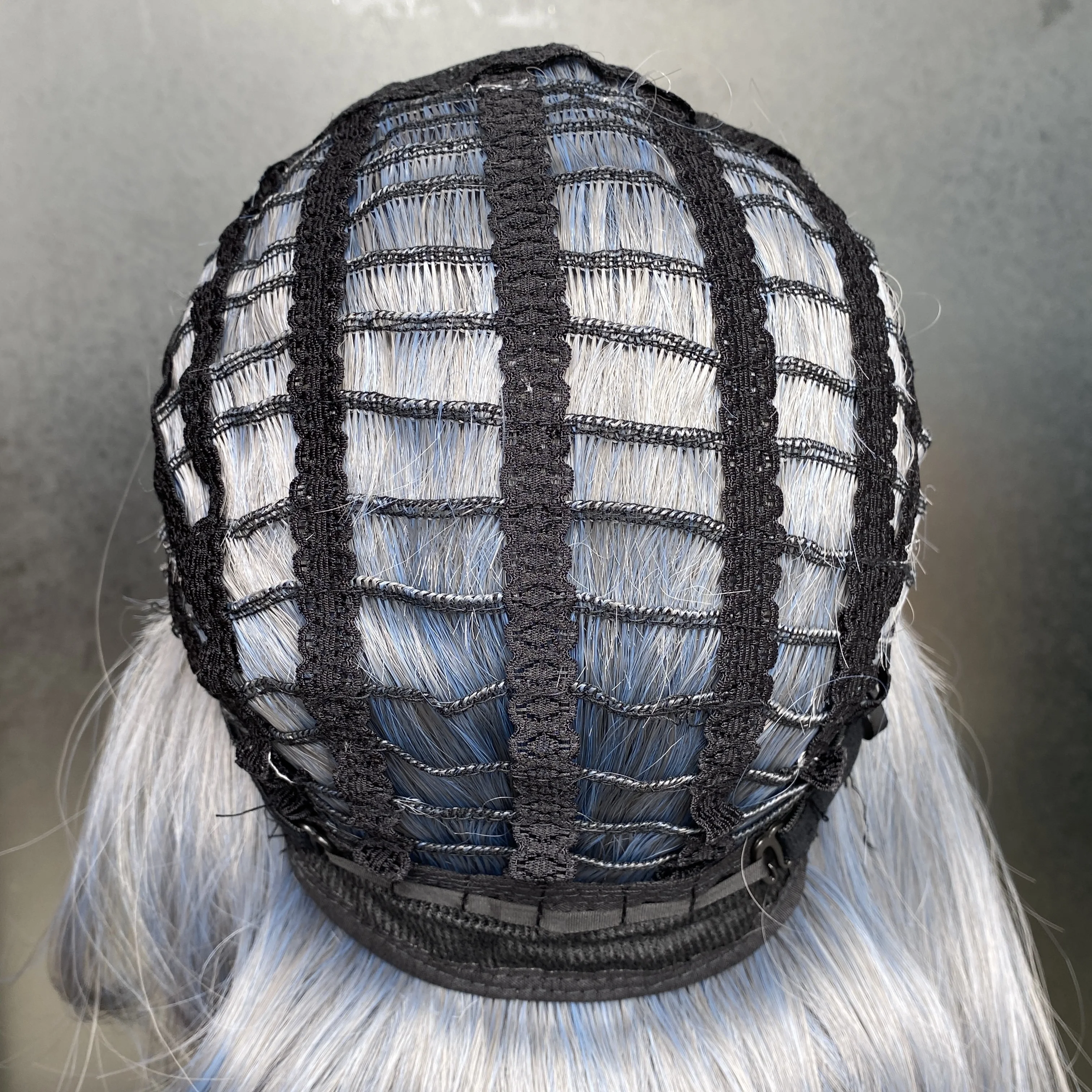 Wig Hair Woman Syntheic Wig Material Straight Bob Style Beauty and Personal Care Light Grey Blue Color Modern Style Wig Cap