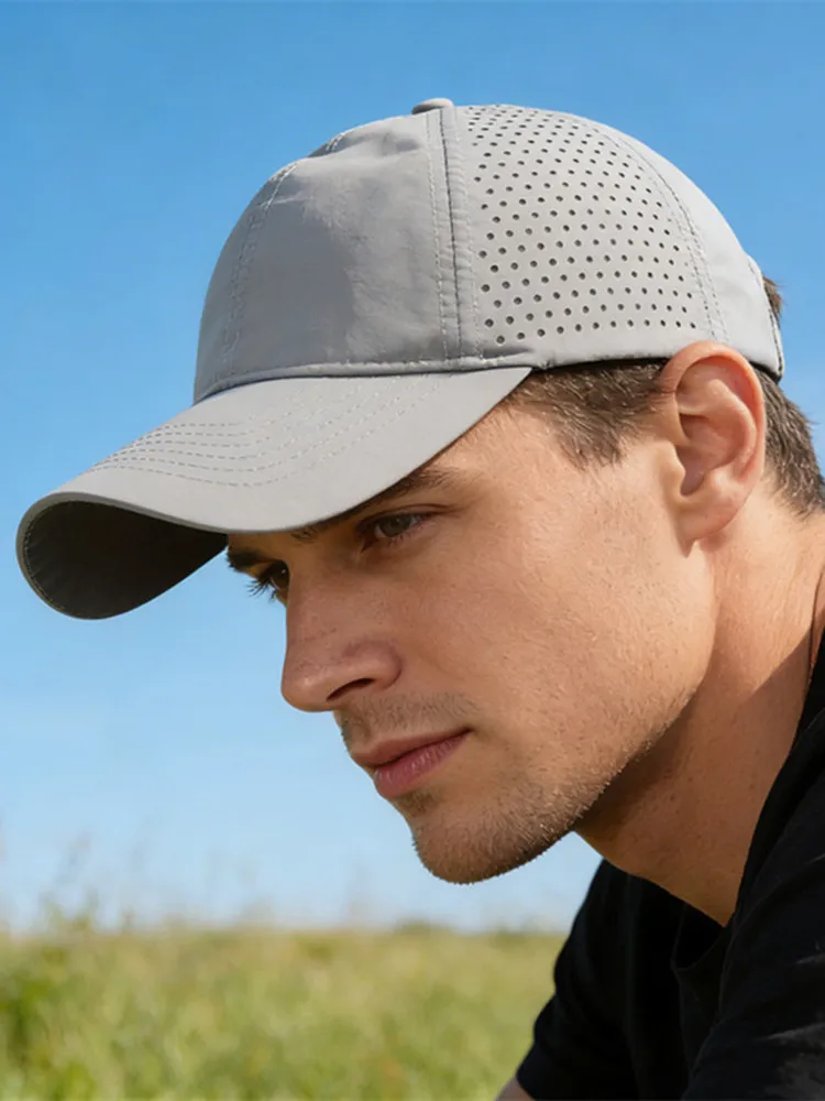 Neue Sommer Leichtgewichtige Perforierte Atmungsaktive Schnelltrocknende Verstellbare Baseballkappe, Unisex für Wandern und Sonnenschutz – Detail 1