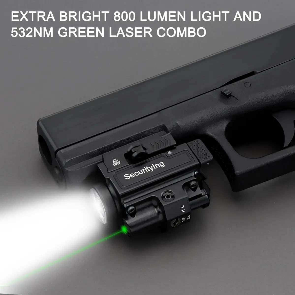 SecurityIng GF01 800 Lumen Rechargeable Mini Flashlight for Rail with 3 Modes Light IPX-6 Waterproof Rechargeable Flashlight