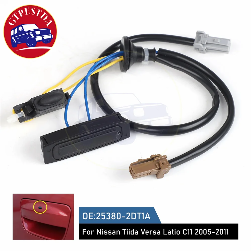 

25380-2DT1A ABS кнопка открывания багажника, переключатель задней двери для Nissan Sentra Tiida C11 Latio Versa 2005-2010 253802DT1A