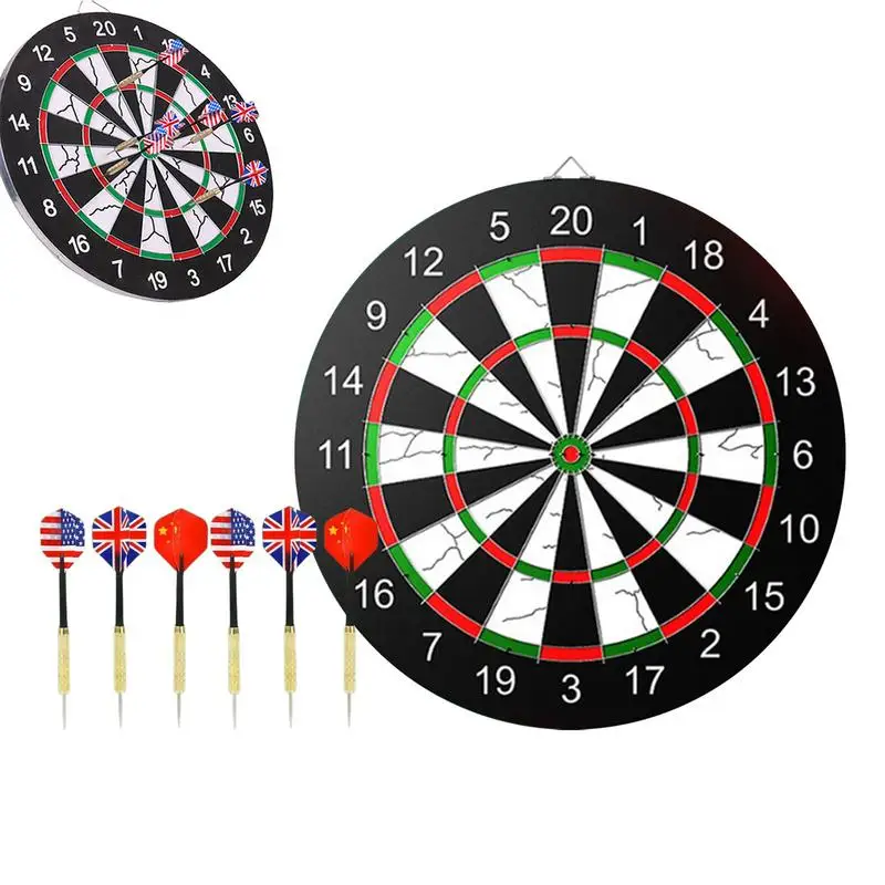 Dart Boards for Adults Flocking Board Stable Dartboard Game Set 15in Sports Tournament Thick Game Toys for Parties