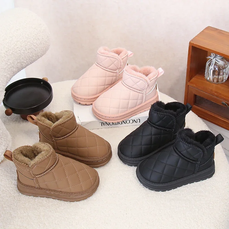 

Children Snow Boots for Girls Boys 2025 Winter New Fashion Korean Style Soft Bottom Anti-slippery Versatile Keep Warm Shoes