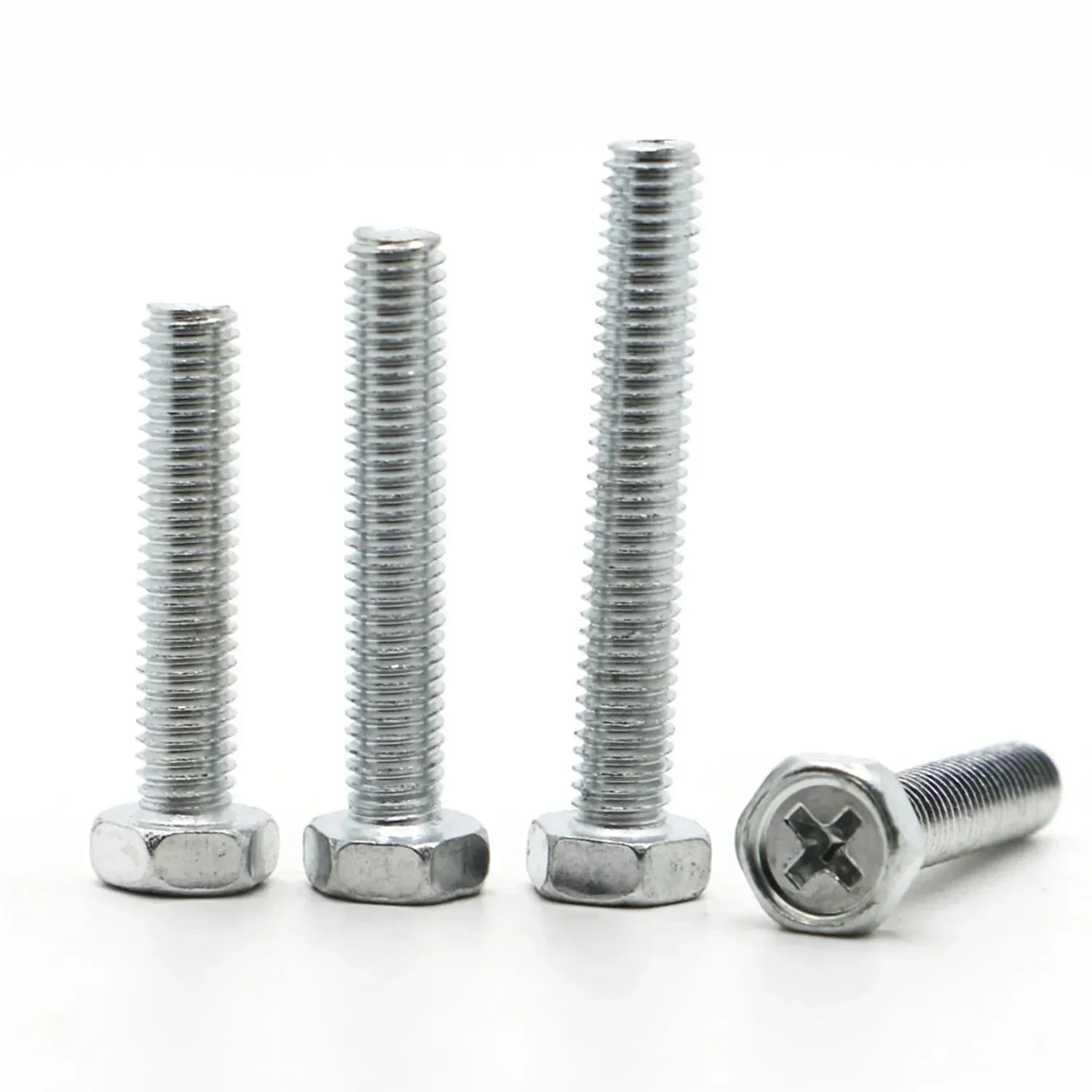 5P 10 PCS Aço Galvanizado Cruz Recesso Parafuso de Cabeça Hexágono Externo Phillips Parafuso Hexagonal Externo M4 M5 M6