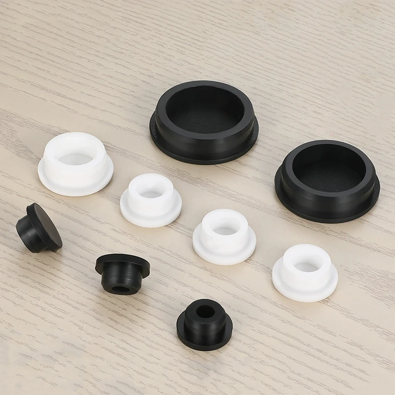 Czarny/biały okrągły silikonowy otwór zatyczki do otworów gumowa uszczelka 6.8mm-161.5mm typu T zaślepki zaślepki