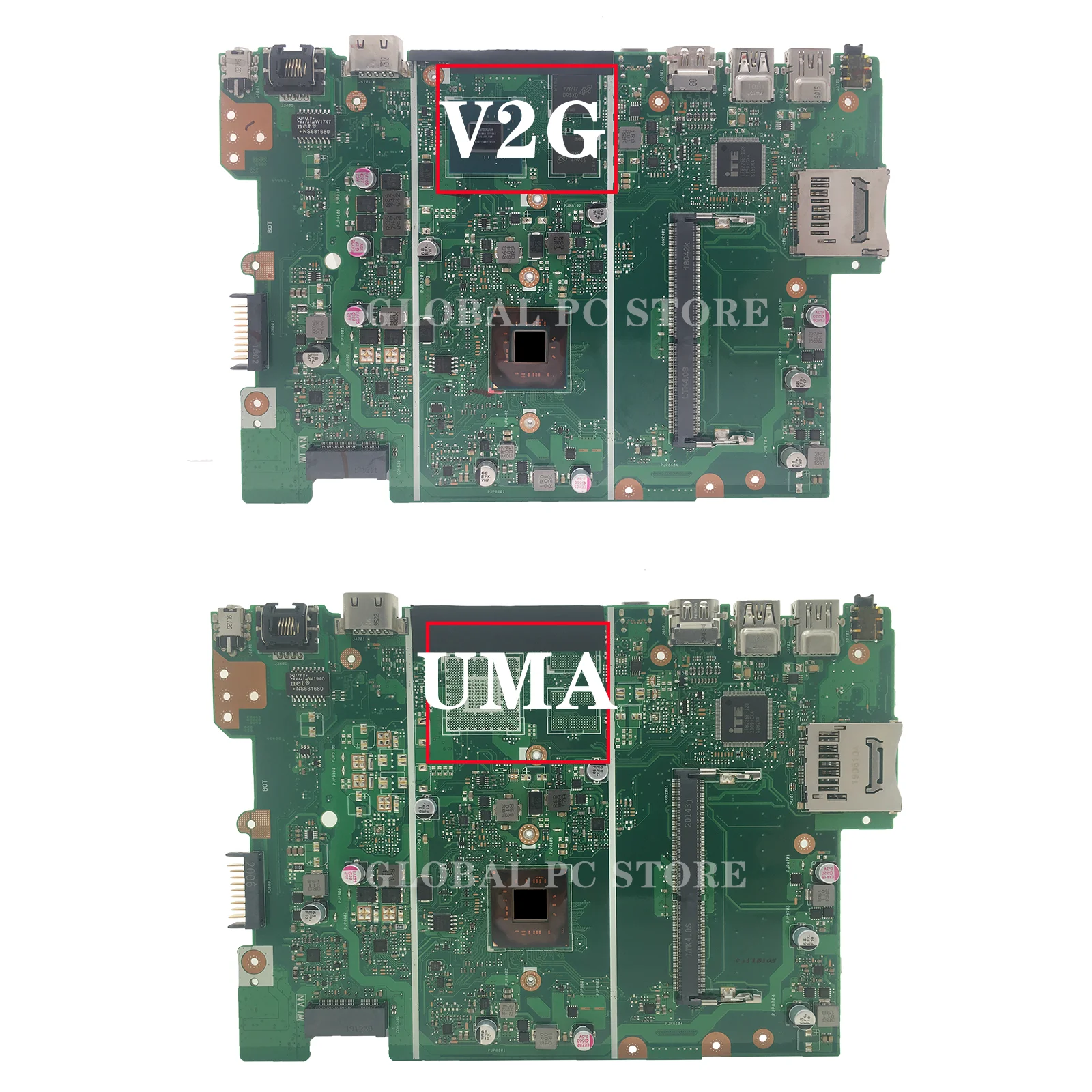 EllFU-Carte mère pour ordinateur portable ASUS, carte mère, X441MB, X441MA, X441M, A441M, F441M, R441M, N4000, N4100, N5000, V2G, UMA