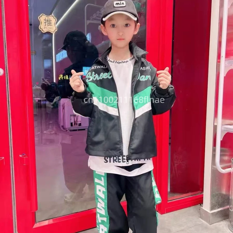 Street Dance-Kleidung für Kinder, Jazz-Tanz-Performance-Kostümset für Mädchen der Marke Hip-Hop, T-Bühnen-Modenschau-Kostüm