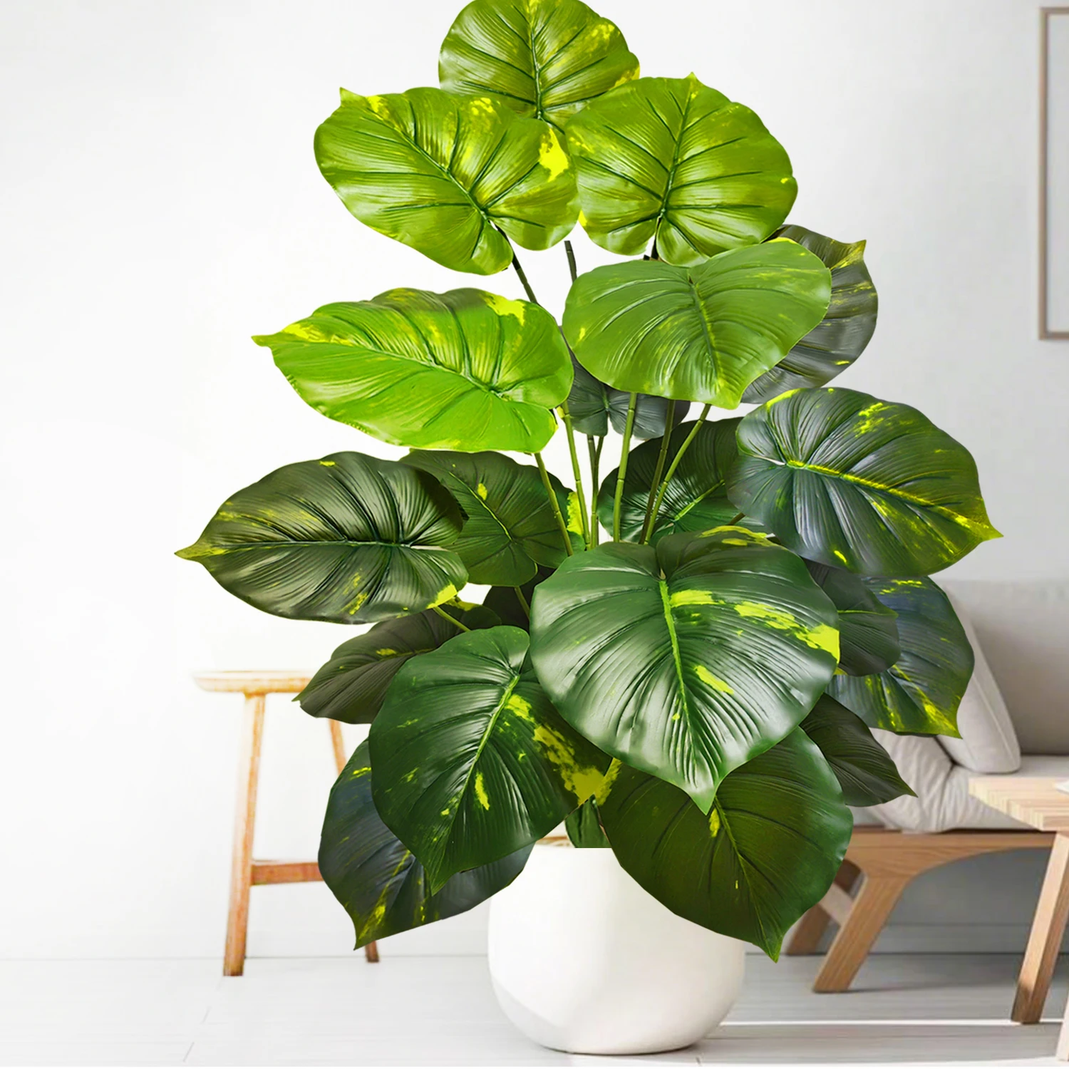 Hoja de manzana Artificial de 40-86-104cm, hoja de sandía, simulación Tropical, planta de lirio de Cala para decoración de fiesta en el jardín del hogar