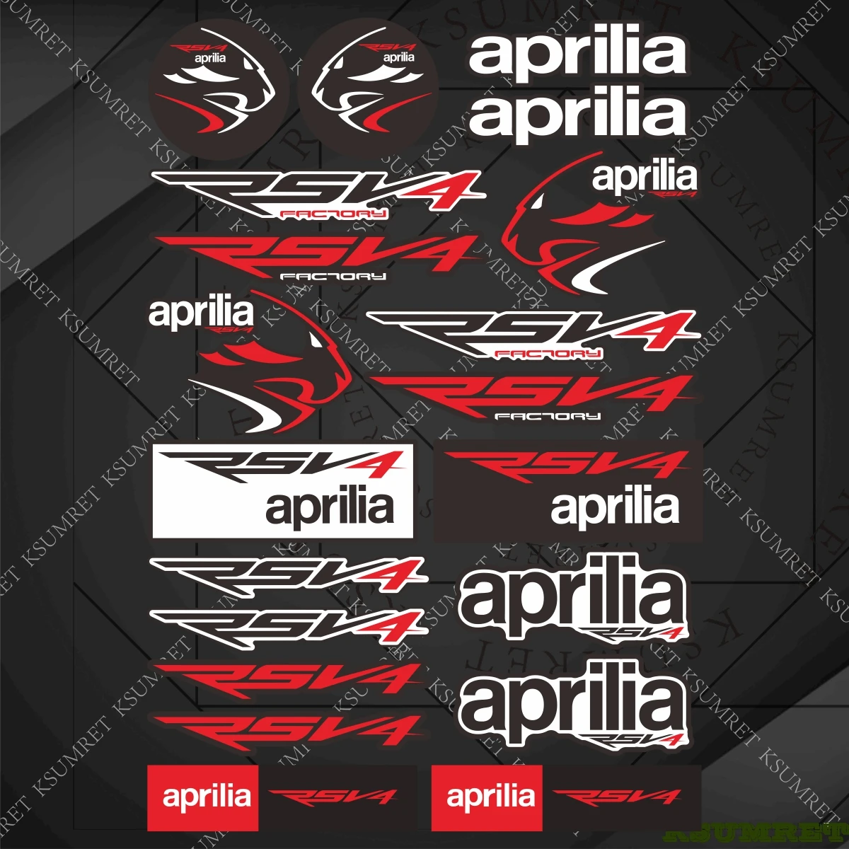 Adesivi per Aprilia Rsv4, Kit Decalcomanie Moto, Logo Serbatoio