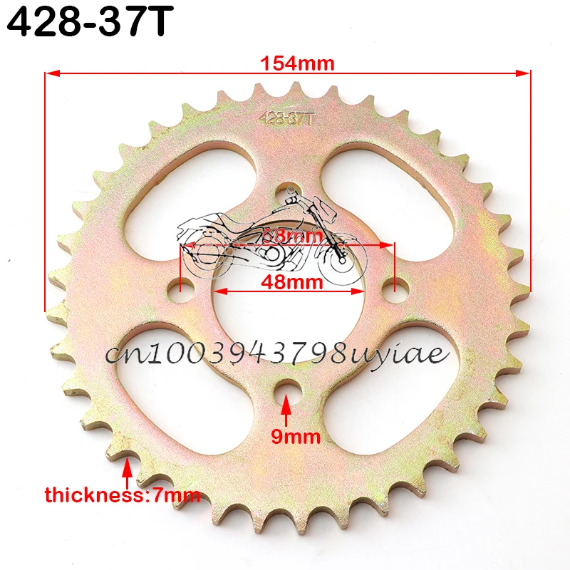 420/428 37T tooth 48mm rear chain sprocket for DIY Karting ATV Quad Pit Dirt Bike Motorcycle Motor Moped Accessories