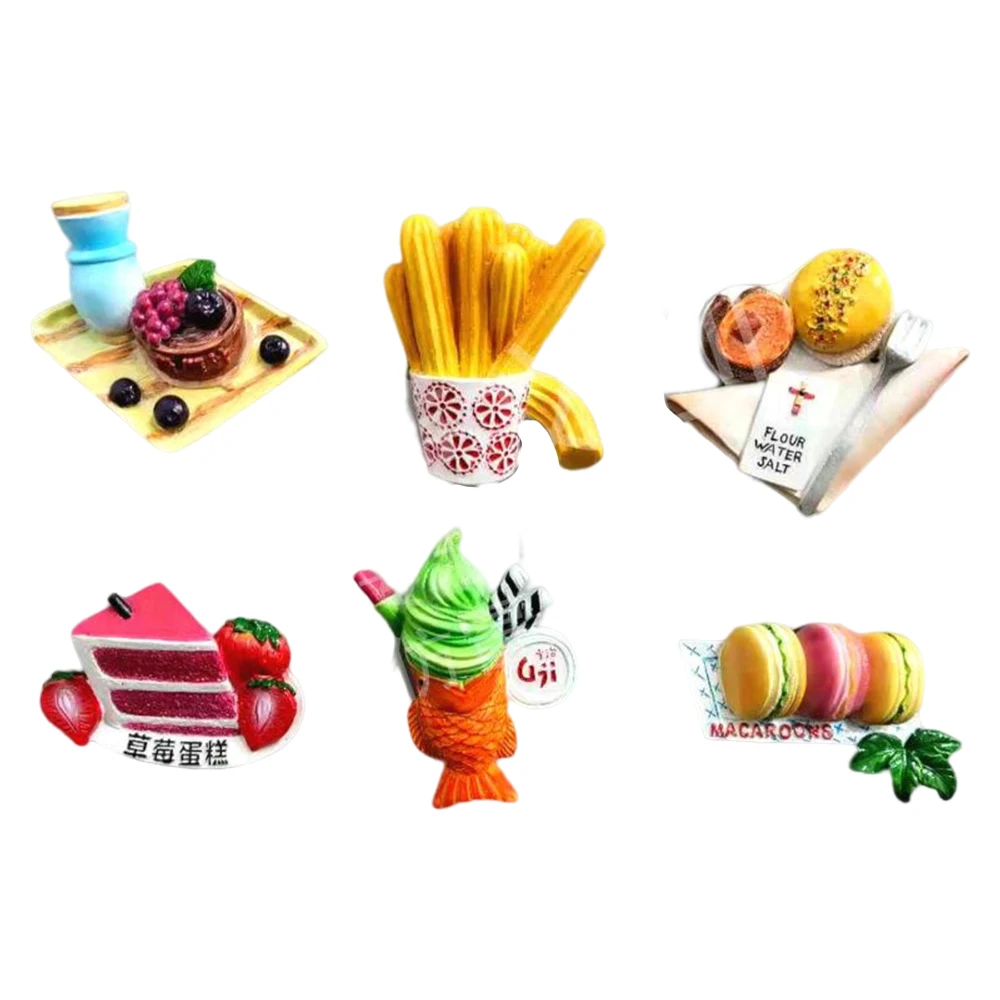 French Fries Cartoon Creative Food Resin Personality Design Refrigerator Stickers Home Kitchen Decoration