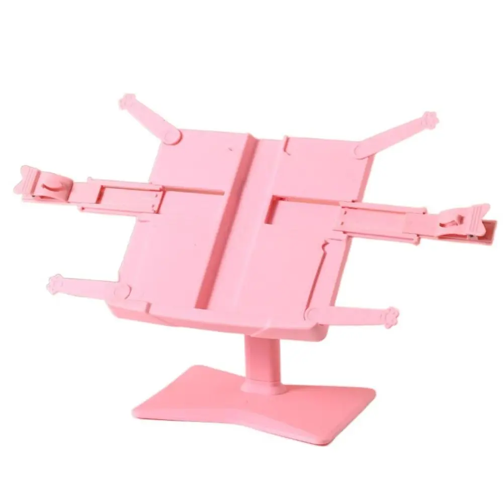 Adjustable Angle Lifting Landing Book Stand with Clip Extendable Reading Bookshelf Plastic Anti-slip Mat Book Holder Student