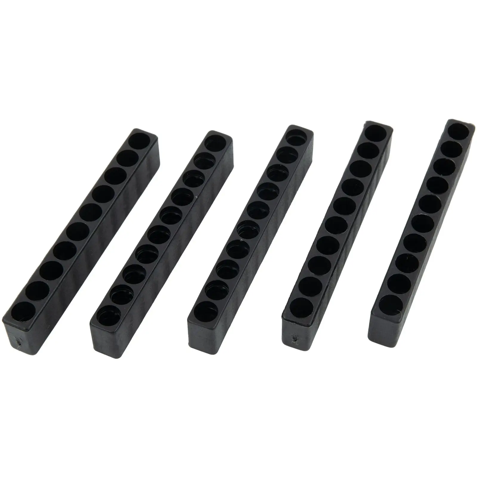 5pcs 10 Holes Hex Shank Screwdriver Bit Holder Plastic Screwdriver Head Storage Drill Bit Stand Power Accessories Black