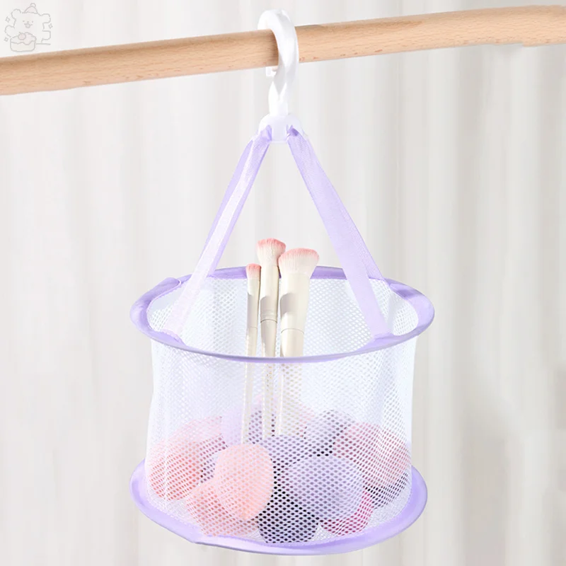 Makeup Brush Storage Powder Puff Drying Bag Mesh Pocket Anti Deformation Mesh Basket Household Use Air Drying Bag