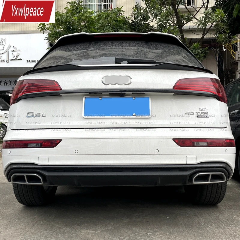 

For Audi Q5 Q5L Spoiler 2019 2020 2021 2022 High Quality ABS Glossy Black v Style Car Rear Middle Spoiler Body Kit Accessories