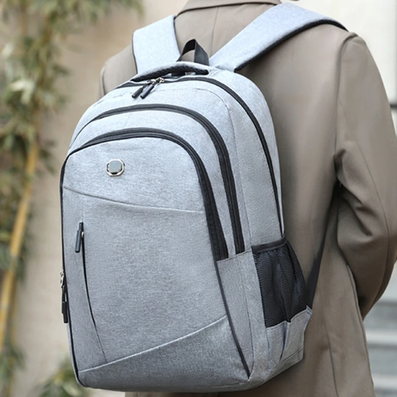 E74B Ransel Pria 17'' Ransel Kain Oxford Tas Sekolah Siswa Ransel Bisnis