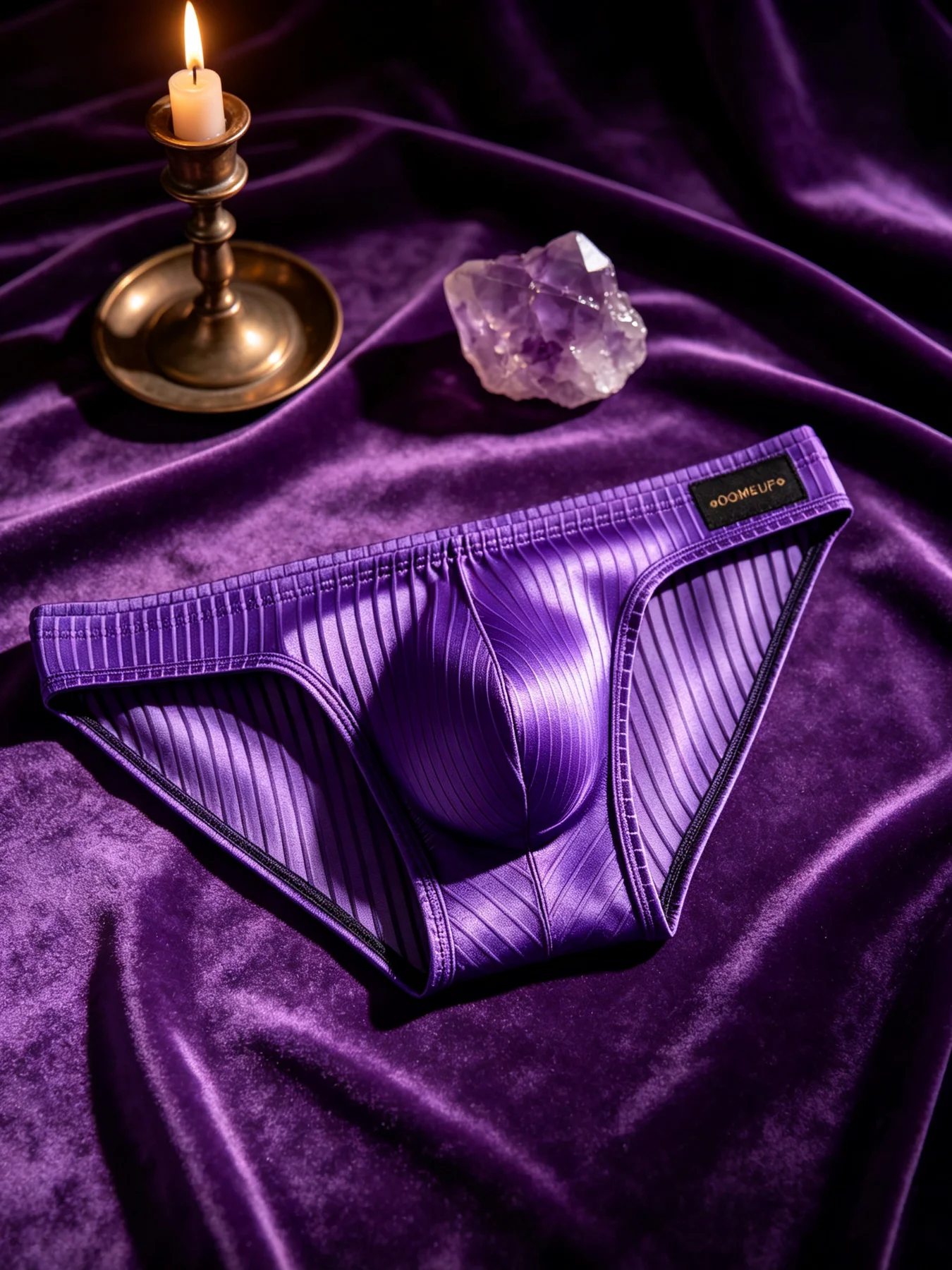Calzoncillos para hombre con diseño de rayas verticales, tejido brillante, bolsa con forma de U, cintura baja, cintura elástica, ropa interior masculina transpirable, modelo DP922.