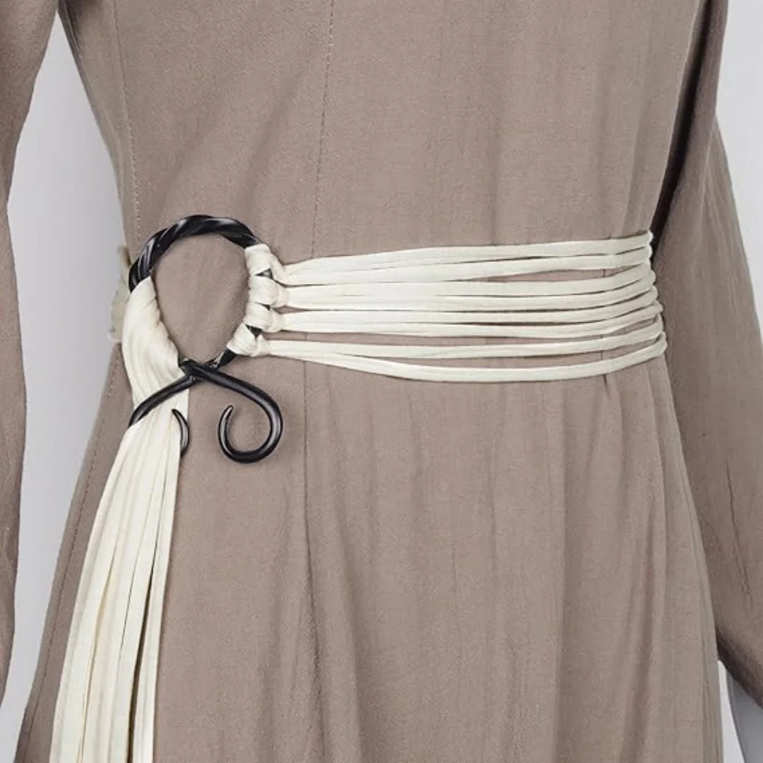 Frauen Vintage Seil Knoten Gürtel Mittelalterlichen Viktorianischen Metall Ring Taille Schnalle Böhmen Stil Bund Kleid Dekor Halloween Zubehör