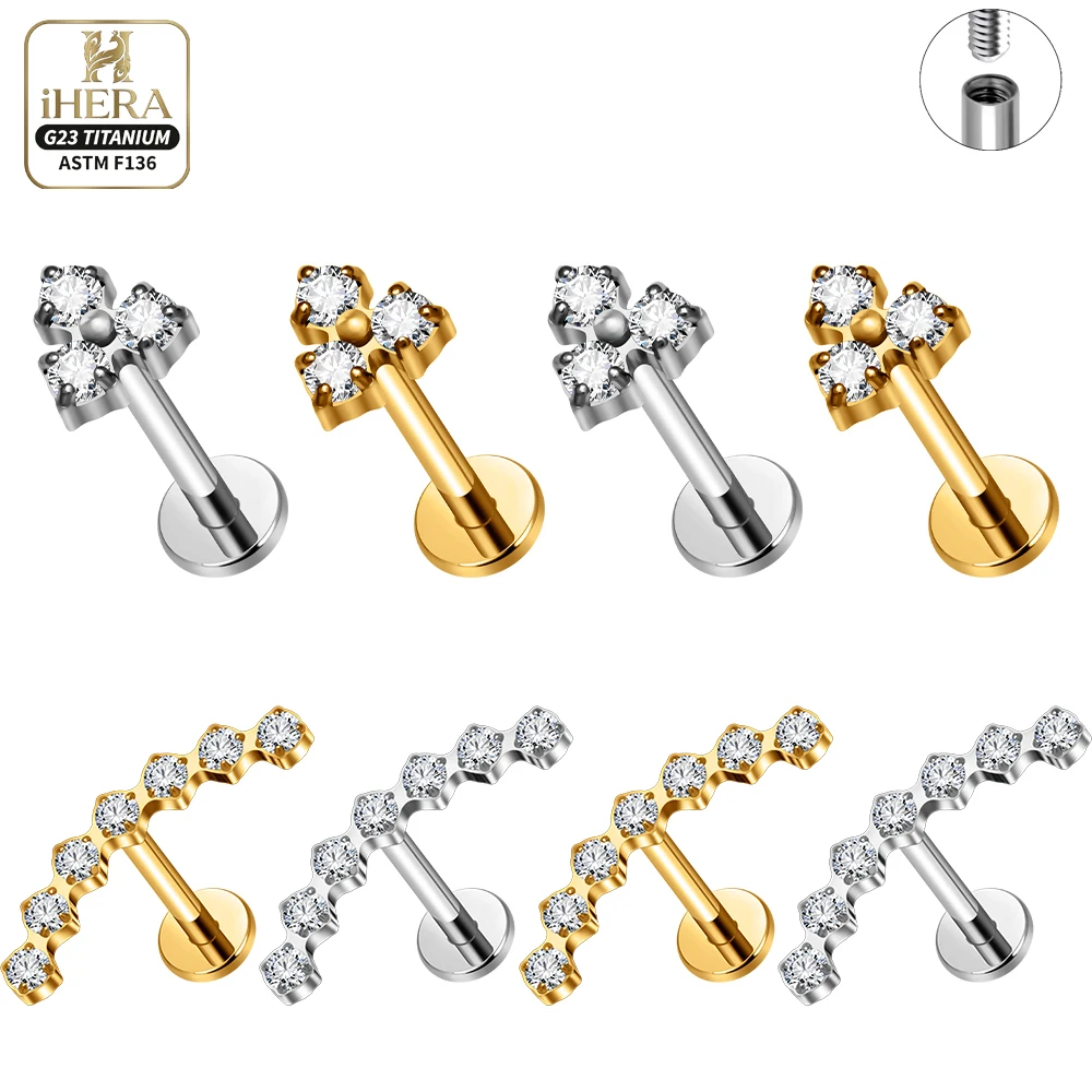

16G G23 Titanium Flat Back Tassel Dangle Chain Labret Stud Lip Tragus Helix Cartilage Piercing Body Jewelry Wholesale Lot