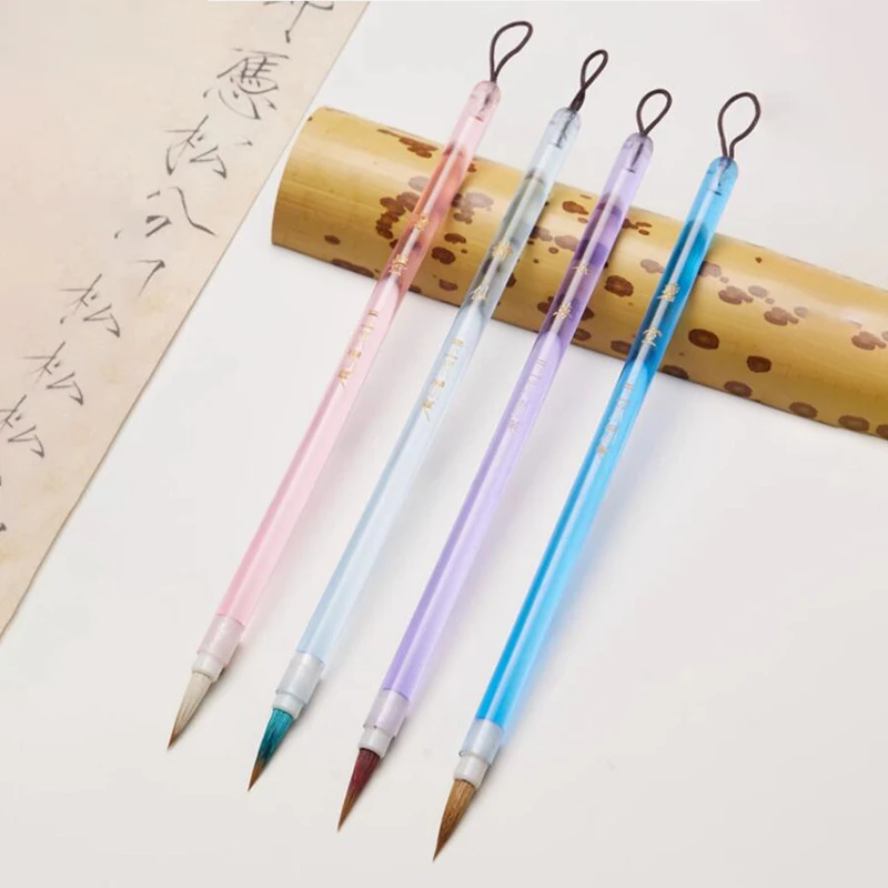 

Wolf Hair Hook Line Fine Paint Brush Chinese Calligraphy Brush Pen Acrylic Holder Script Practice Paint Brush Art Supplies New