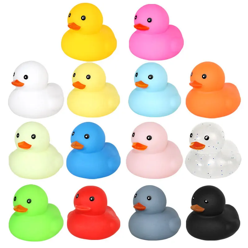 Mini Car Dashboard Rubber Yellow Duck Car Decoration Bath Toy Baby Bathtub Ducky Water Bathroom Pool Fishing Play Set for Kids