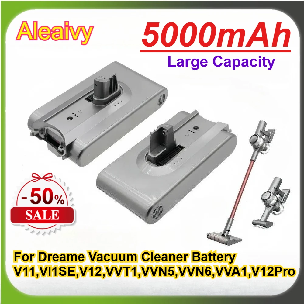

【Upgraded】 5000mAh 25.2V Batteries for Dreame V11 V11SE V12 VVT1 VVN6 VVA1 Cordless Vacuum Cleaner Replacement Battery