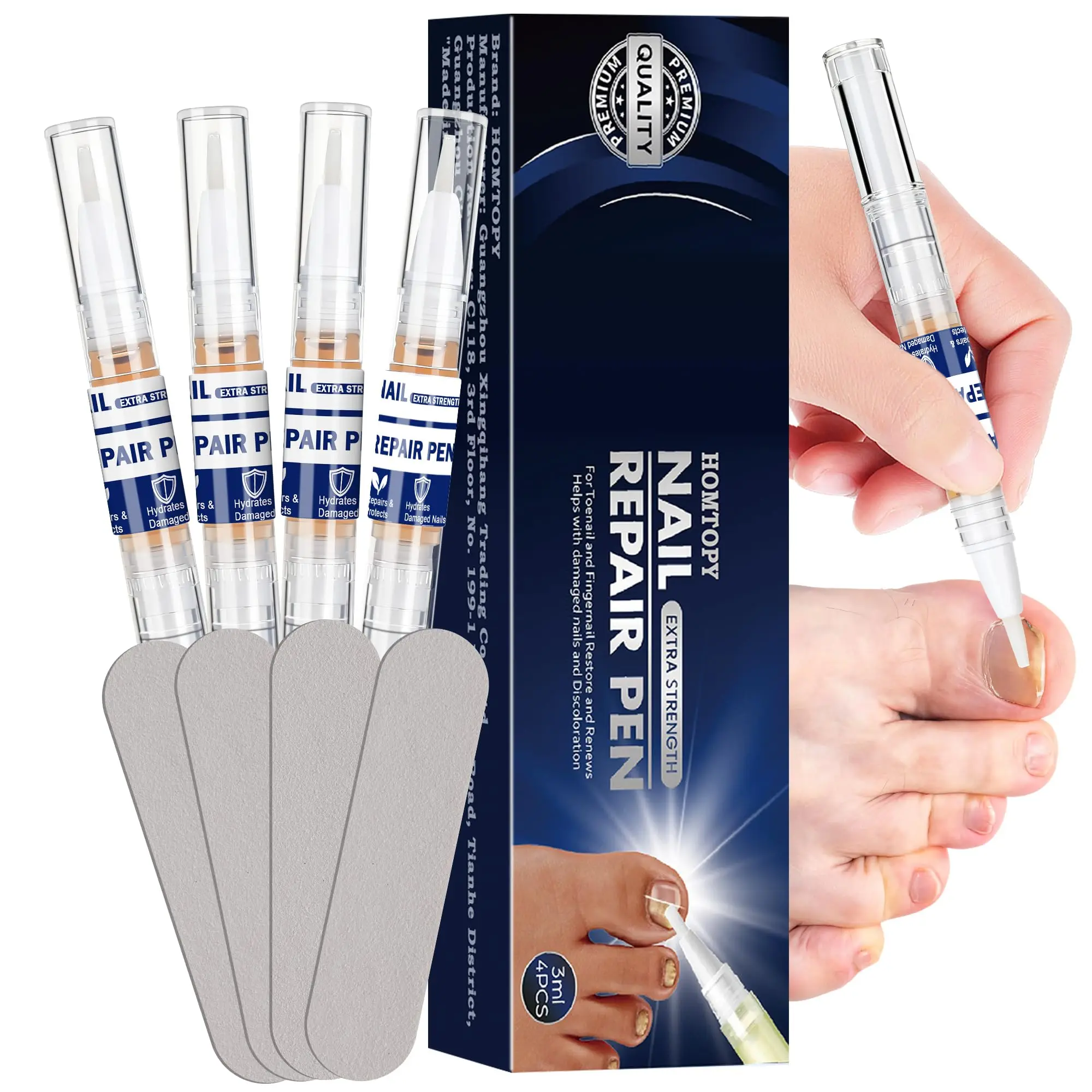 

Nail Care Pen Nail Fungus Repair Essence Pen 3ml*4 Repair Fingernail 25%Undecylenic Acid Remove Nail Fungus Colorless&Lasting