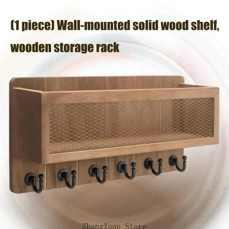 Gift Ready Wooden Wall Mail Shelf For Keys Small Items Home Entry 3XUF – Detail 2
