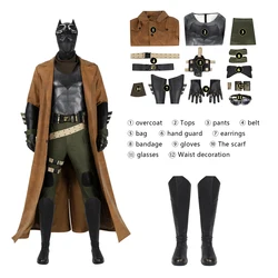 New Nightmare Bat Cosplay Costume The Justice League Ben Affleck Role Play Battle Suit Halloween Trench Top Leather Outfit