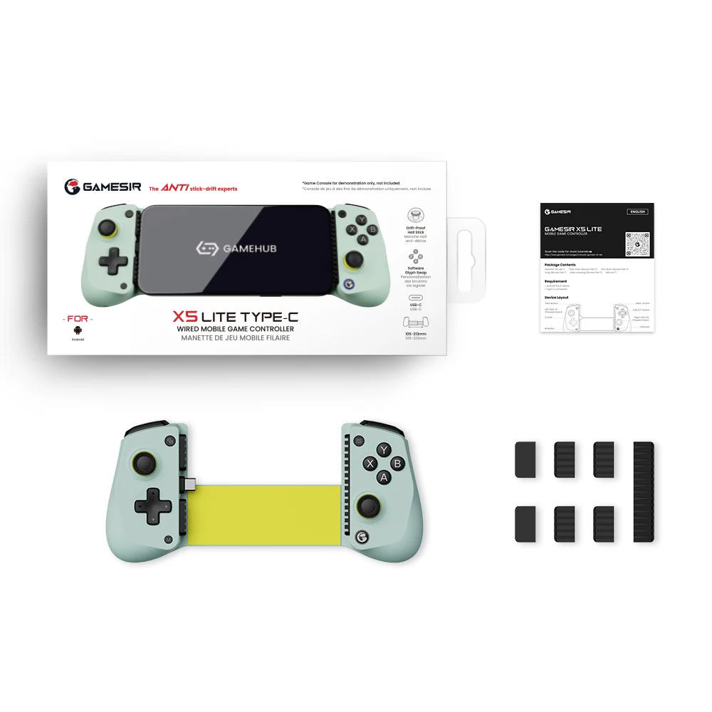 Contrôleur de jeu Mobile GameSir X5 Lite pour Android et iPhone 16/15, manette de jeu Portable à effet Hall pour jouer en déplacement