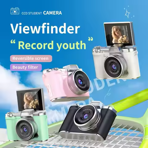 4K Digital Camera 48MP Photography Kid Camera Video Camcorder Rechargeable 180°Flip Screen Retro CCD Entry-level Camera For Kid